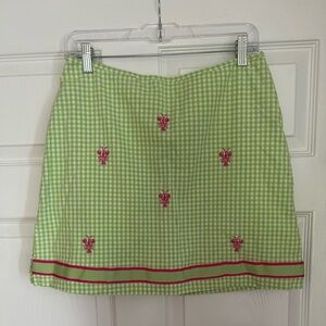 Bahama Traders Green Gingham Skort Size 8